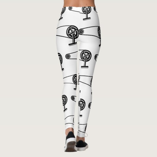 Single Speed Fixie Bike Muster Leggings (Rückseite)