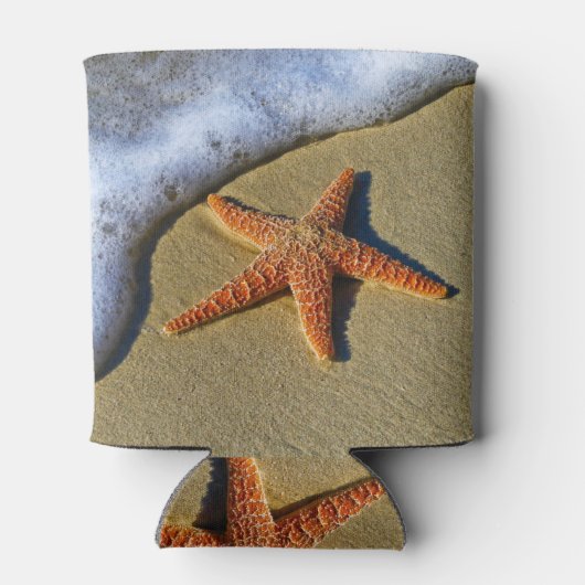 Single Starfish am Strand Dosenkühler (Rückseite)