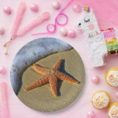 Single Starfish am Strand Pappteller (Party)