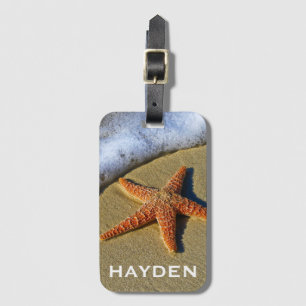 Single Starfish am Strand Personalisiert Gepäckanhänger