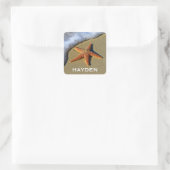 Single Starfish am Strand Personalisiert Quadratischer Aufkleber (Tasche)