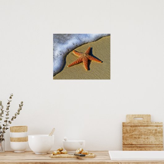 Single Starfish am Strand Poster (Küche)