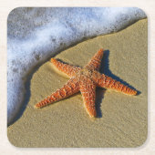 Single Starfish am Strand Rechteckiger Pappuntersetzer (Vorderseite)