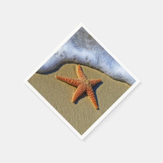 Single Starfish am Strand Serviette (Ecke)
