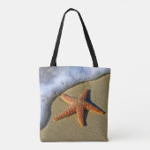 Single Starfish am Strand Tasche (Rückseite)