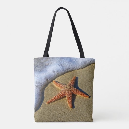 Single Starfish am Strand Tasche (Rückseite)