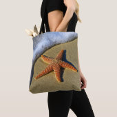 Single Starfish am Strand Tasche (Von Nahem)