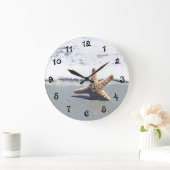 Single Starfish Washed Ashore Große Wanduhr (Zuhause)