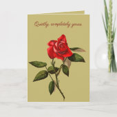 Single Stem Red Rose Isolated Vector Art Karte (Vorderseite)