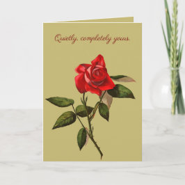 Single Stem Red Rose Isolated Vector Art Karte