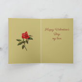 Single Stem Red Rose Isolated Vector Art Karte (Innenseite)