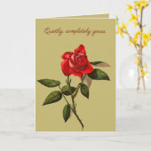 Single Stem Red Rose Isolated Vector Art Karte (Gelbe Blume)