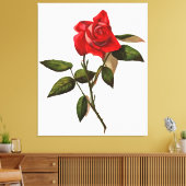 Single Stem Rote Rose Leinwanddruck (Insitu (Wohnzimmer))