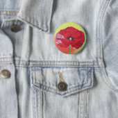 Single Steppe Mohn auf rot-grün und orange Hinterg Button (Beispiel)