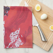 Single Steppe Mohn auf rot-grün und orange Hinterg Handtuch (Viertel Falte)