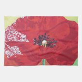Single Steppe Mohn auf rot-grün und orange Hinterg Handtuch (Horizontal)