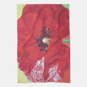 Single Steppe Mohn auf rot-grün und orange Hinterg Handtuch (Vertikal)