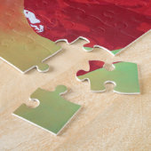 Single Steppe Mohn auf rot-grün und orange Hinterg Puzzle (Seite)