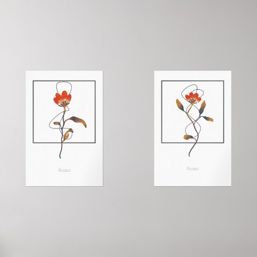 Single Stepphalterung Blume mit Abstraktem Detail Bilderwand Sets (Vorderseite)