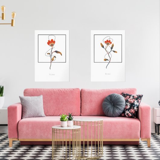 Single Stepphalterung Blume mit Abstraktem Detail Bilderwand Sets (Wohnzimmer)