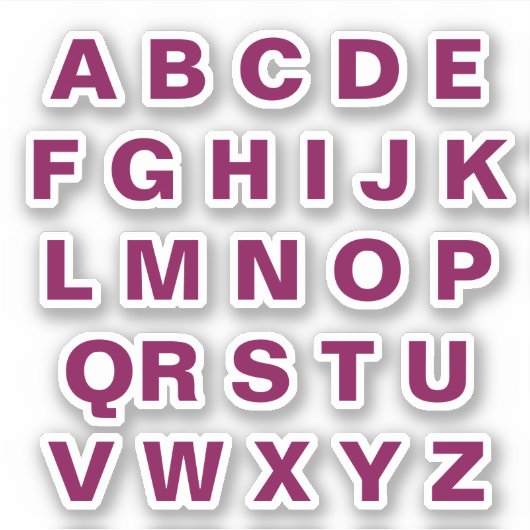 Single Stick Alphabet Aufkleber (Vorderseite)