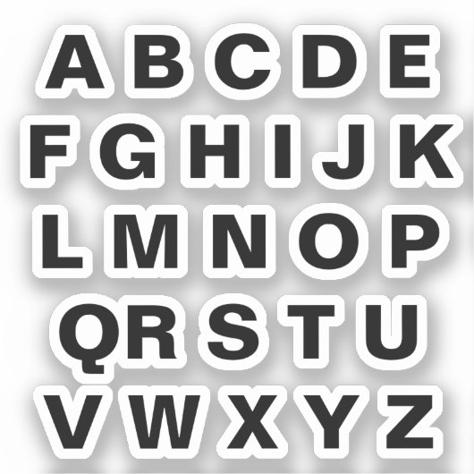 Single Stick Alphabet Aufkleber (Vorderseite)