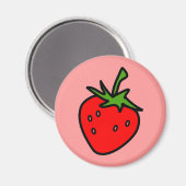 Single Strawberry Kühlschrankmagnet (Vorderseite/Rückseite)