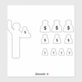 SINGLE STRICHMÄNNCHEN $ AUFKLEBER (Blatt)