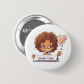 Single Süsse Black Girl Button (Vorne & Hinten)