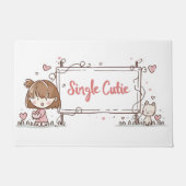 Single Süsse Girl and Cat Fußmatte (Vorderseite)
