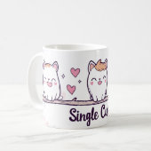 Single Süsse Niedlich Katzen Kaffeetasse (Vorderseite Links)