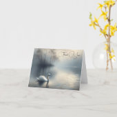 Single Swan am Misty Lake Beileid Vielen Dank Karte (Gelbe Blume)