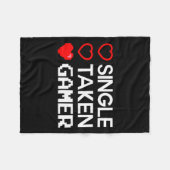 Single Taken Gamer Valentines Day Gaming Heart Fun Fleecedecke (Vorderseite (Horizontal))