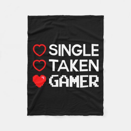Single Taken Gamer Valentines Day Gaming Heart Fun Fleecedecke (Vorderseite)
