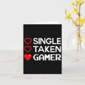 Single Taken Gamer Valentines Day Gaming Heart Fun Karte (Gelbe Blume)