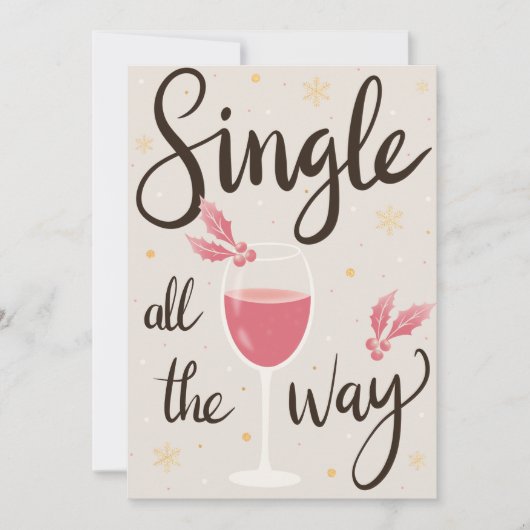 Single The Way Girl Weihnachtskarte Feiertagskarte (Vorderseite)