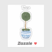 Single Topiary Tree Chinoiserie Vinyl Sticker (Blatt)