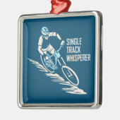 Single Track Whisperer Mountainbike Ornament Aus Metall (Links)