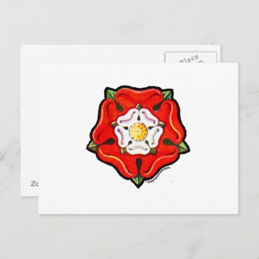 Single Tudor Rose Postkarte (Vorne/Hinten)