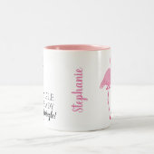 Single und bereit zum Flamingle Pink Flamingo Zweifarbige Tasse (Mittel)