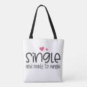 Single und Bereit zum Mingle Valentine| Gesamtbeut Tasche (Rückseite)