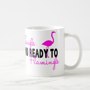 Single und bereiten zu Flamingle vor Kaffeetasse