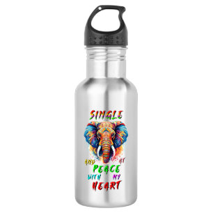 Single und Frieden mit meinem Herzen Edelstahlflasche