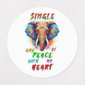 Single und Frieden mit meinem Herzen Etiketten (Design 1)