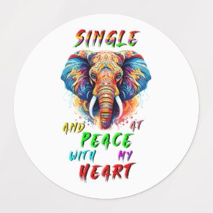 Single und Frieden mit meinem Herzen Etiketten