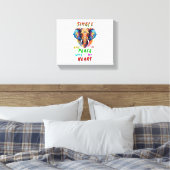Single und Frieden mit meinem Herzen Leinwanddruck (Insitu (Schlafzimmer))