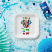 Single und Frieden mit meinem Herzen Pappteller (Party)