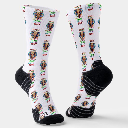 Single und Frieden mit meinem Herzen Socken (Gewinkelt)