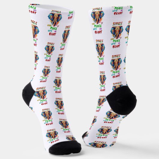 Single und Frieden mit meinem Herzen Socken (Gewinkelt)