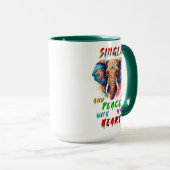 Single und Frieden mit meinem Herzen Tasse (VorderseiteRechts)
